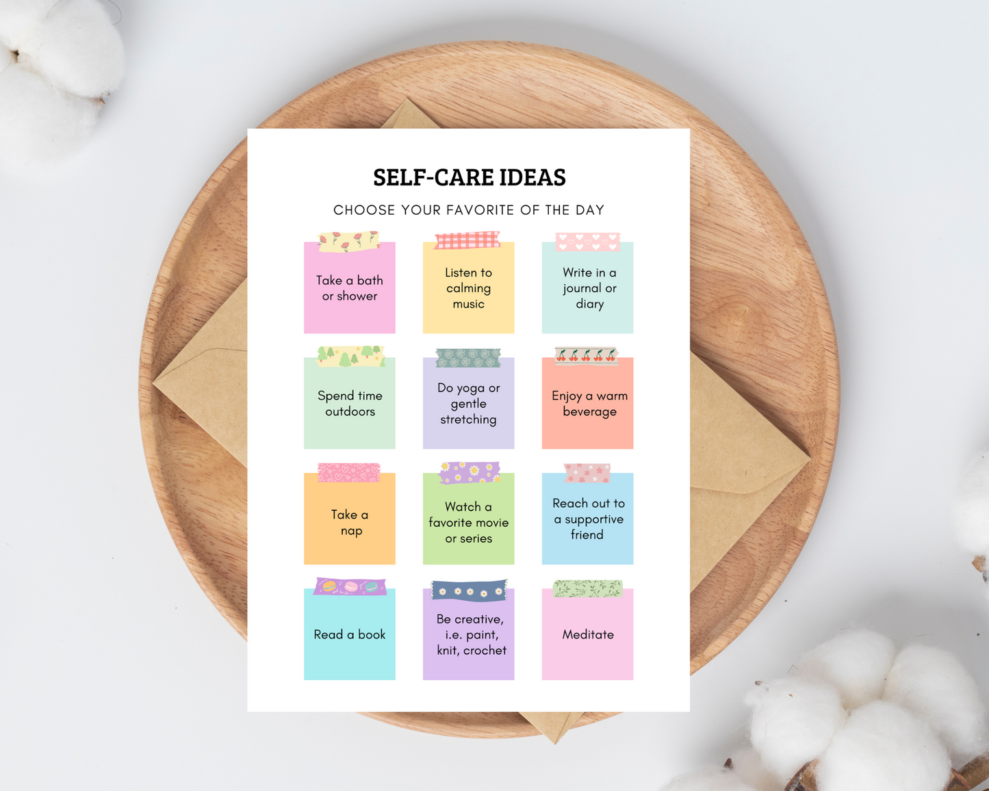 self care printable card