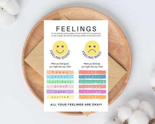 Feeling emotion printable card